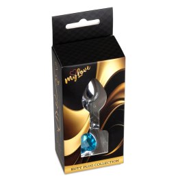 MyLove Toys - Jewellery Silver Heart PLUG- Light Blue MyLove Toys