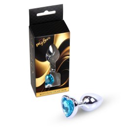 MyLove Toys - Jewellery Silver Heart PLUG- Light Blue MyLove Toys