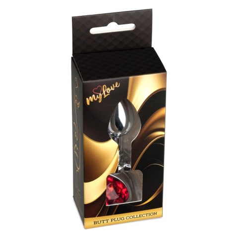 MyLove Toys - Jewellery Silver Heart PLUG- Red MyLove Toys
