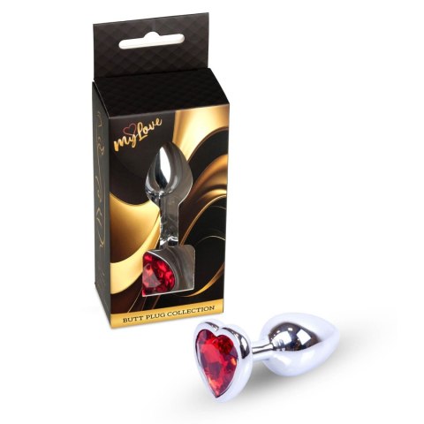 MyLove Toys - Jewellery Silver Heart PLUG- Red MyLove Toys