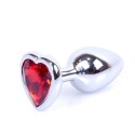 MyLove Toys - Jewellery Silver Heart PLUG- Red MyLove Toys