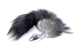 Puszysta lisia kita połączona z metalowym plugiem Black XXL B - Series HeavyFun