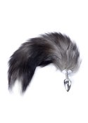 Puszysta lisia kita połączona z metalowym plugiem Black XXL B - Series HeavyFun