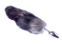 Puszysta lisia kita połączona z metalowym plugiem Black XXL B - Series HeavyFun