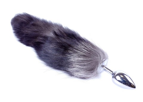 Puszysta lisia kita połączona z metalowym plugiem Black XXL B - Series HeavyFun