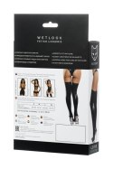 Glossy Shiny Wetlook stockings LOTIS - black XL Glossy
