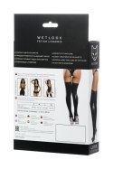 Glossy Shiny Wetlook stockings LOTIS - black S Glossy