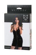 Wetlook black dress NAOMI - black XL Glossy