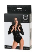 Wetlook body dress ALESSIA - black M Glossy