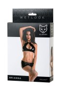 Wetlook shiny set BRIANNA - black L Glossy