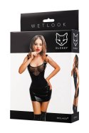 Glossy Rimma, dress, wetlook, black, L Glossy