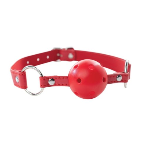 Red breathable ball gag with adjustable strap Fantasy