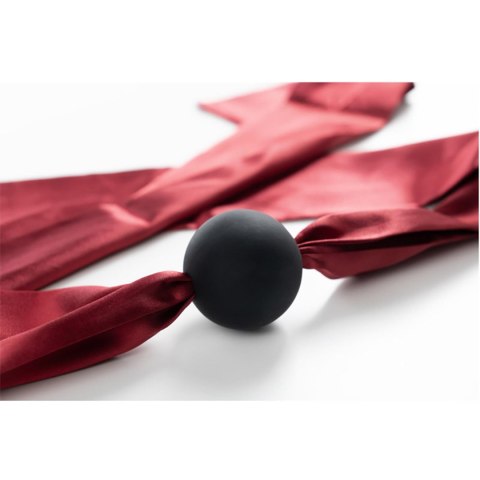 Silicone ball gag with satin straps. Fantasy