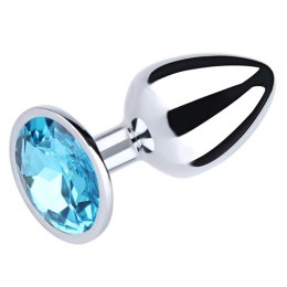 Silver Large Butt Plug with Blue Diamond Fantasy
