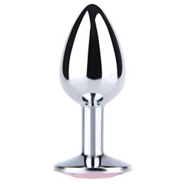 Silver Large Butt Plug with Pink Diamond Fantasy