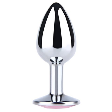 Silver Large Butt Plug with Pink Diamond Fantasy