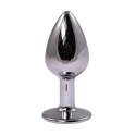 Silver Large Butt Plug with Red Diamond Fantasy