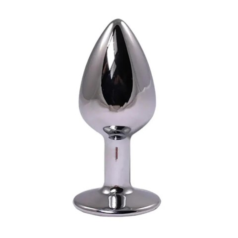 Silver Large Butt Plug with Red Diamond Fantasy