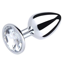 Silver Large Butt Plug with White Diamond Fantasy