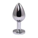 Silver Medium Butt Plug with Red Diamond Fantasy