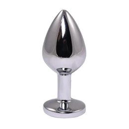 Silver Medium Butt Plug with Red Diamond Fantasy