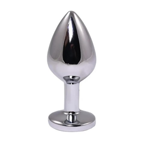 Silver Medium Butt Plug with Red Diamond Fantasy
