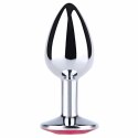 Silver Small Butt Plug with Purple Diamond Fantasy