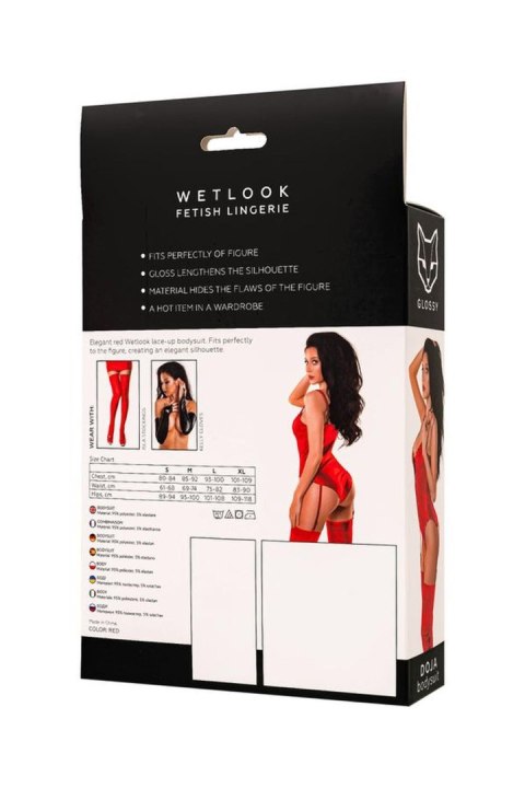 Wetlook Doja bodysuit - red S Glossy