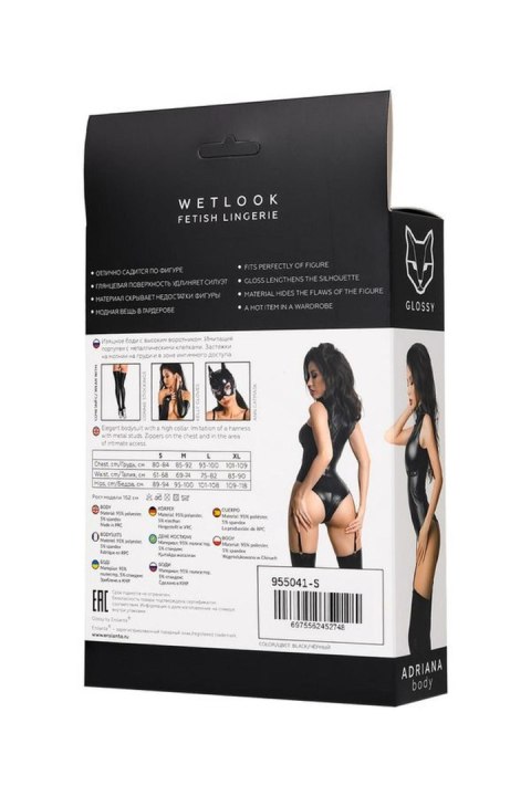 Wetlook body Adriana - black M Glossy