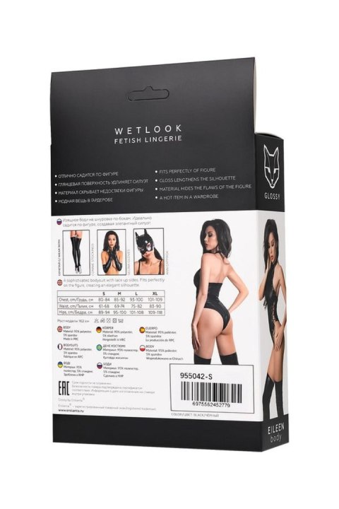 Wetlook body Eileen - black M Glossy