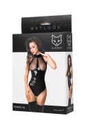 Wetlook body Marcia - black XL Glossy