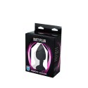 Black large heart-shaped butt plug with white crystal Fantasy