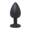 Black medium butt plug with white crystal Fantasy