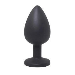 Black medium butt plug with white crystal Fantasy