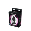 Black medium butt plug with white crystal Fantasy