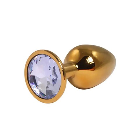 Gold Small Butt Plug with White Diamond Fantasy