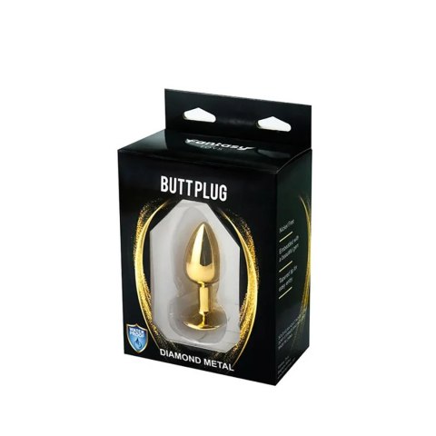 Gold Small Butt Plug with White Diamond Fantasy