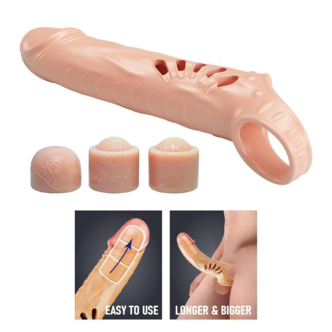 PRETTY LOVE - PENIS SLEEVE, TPE,3 removeable 1 inch extenders Pretty Love