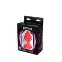 Red large heart-shaped butt plug with white crystal Fantasy