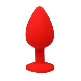 Red small butt plug with white crystal Fantasy