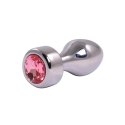 Silver Butt Plug with Pink Diamond Fantasy