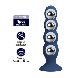 Mr. Play Metal & Liquid Silicone Anal Plug with 4 Metal Balls Mr. Play