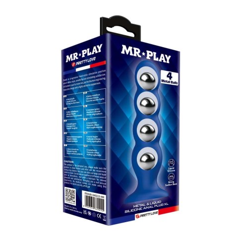 Mr. Play Metal & Liquid Silicone Anal Plug with 4 Metal Balls Mr. Play