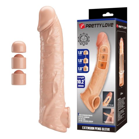 Pretty Love Extension Penis Sleeve with Modular Length Blocks - 26 cm Pretty Love