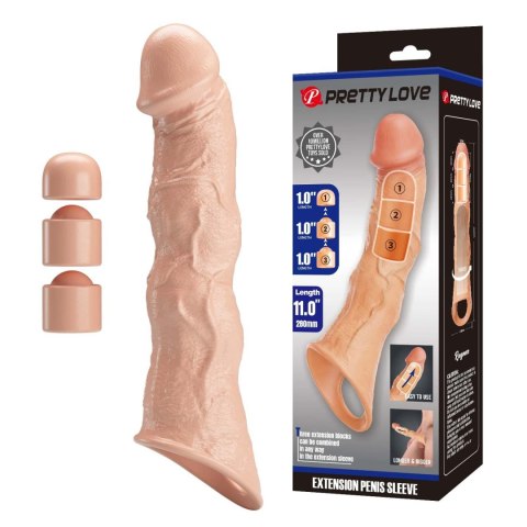 Pretty Love Extension Penis Sleeve with Modular Length Blocks - 28 cm Pretty Love