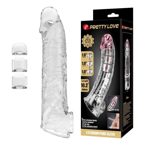 Pretty Love Extension Penis Sleeve with Modular Length Blocks - Clear - 26 cm Pretty Love