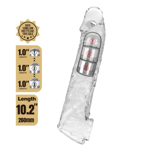 Pretty Love Extension Penis Sleeve with Modular Length Blocks - Clear - 26 cm Pretty Love