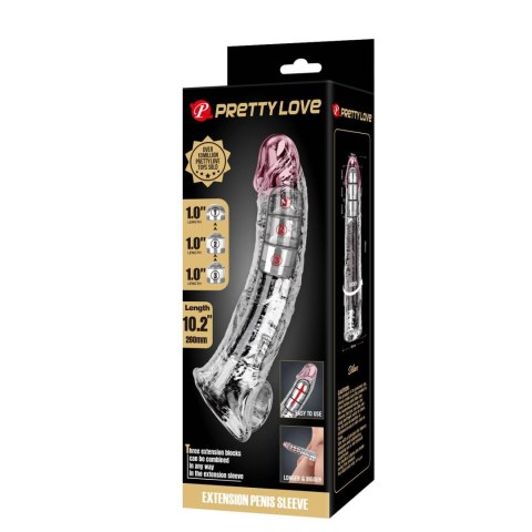 Pretty Love Extension Penis Sleeve with Modular Length Blocks - Clear - 26 cm Pretty Love