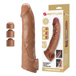 Pretty Love Extension Penis Sleeve with Modular Length Blocks - Dark Brown - 26 cm Pretty Love