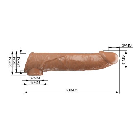 Pretty Love Extension Penis Sleeve with Modular Length Blocks - Dark Brown - 26 cm Pretty Love